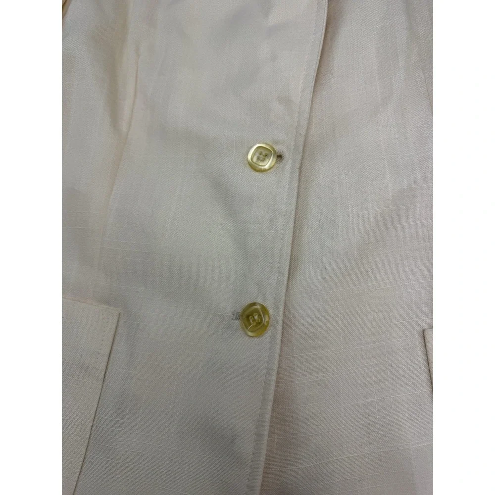 Changing Scene Womens Blazer Size 16‎ Cream Linen Blend Vintage